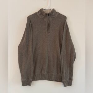 Eddie Bauer Men's Taupe Zip-Up Sweater